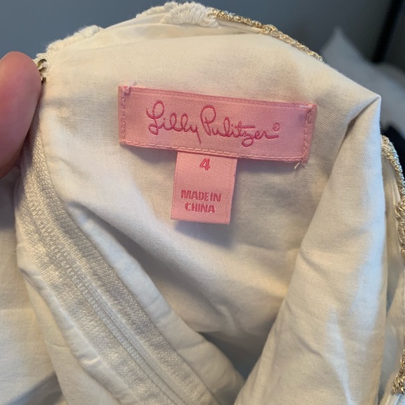 Lilly Pulitzer Gold and White Shift Dress - Picture 6 of 6